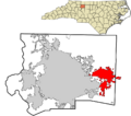 Forsyth County North Carolina incorporated and unincorporated areas Kernersville highlighted