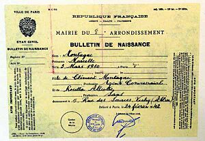French identification certificate for Marcelle Montagne, an alias of OSS agent Virginia Hall