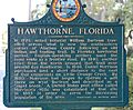 Hawthorne, Florida, historical marker (SE 221st ST), front