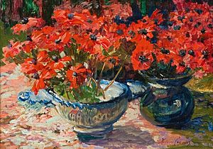 Helene Cramer - Still Life with Red Flowers