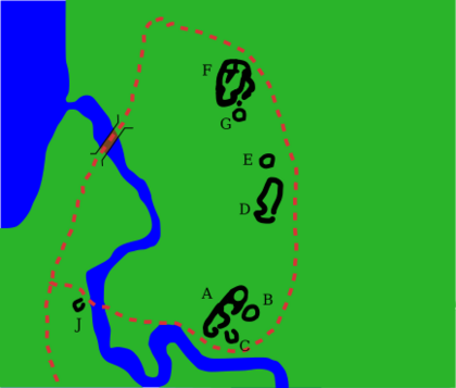 L'Anse aux Meadows map with labels