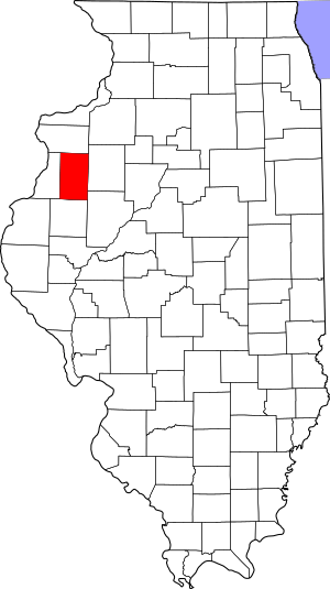 Map of Illinois highlighting Warren County