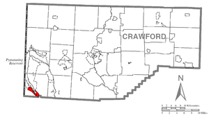 Location of Pymatuning South in Crawford County