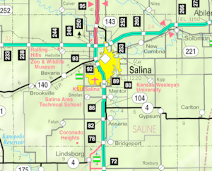 KDOT map of Saline County (legend)
