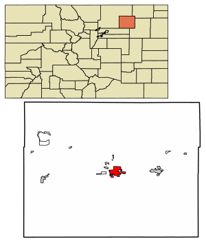 Location of the City of Fort Morgan in Morgan County, Colorado.