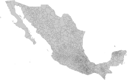 Municipalities of México (black borders)