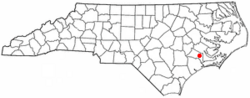 Location of Pollocksville, North Carolina