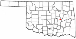 Location of Weleetka, Oklahoma
