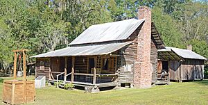 Obediah Barber homestead - house, kitchen, and well, Ware County, GA, US