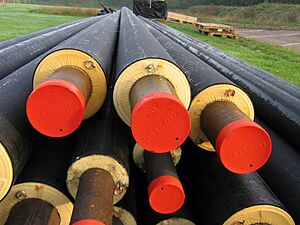 Pre-installation insulated underground pipes for district heating