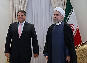President Rouhani meeting German Economy Minister Sigmar Gabriel in Saadabad Palace 139404291812348335724664
