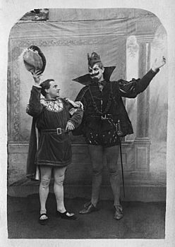 Privates Arthur Sykes as Faust and Alexander Hill as Mephistopheles