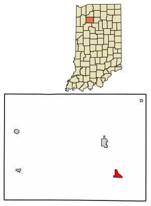 Location of Star City in Pulaski County, Indiana.