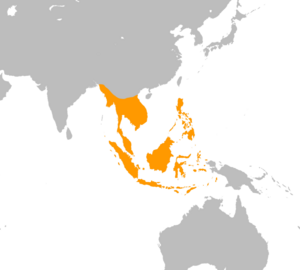 Python reticulatus Distribution Map.png