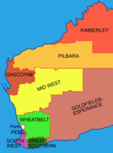 Regions of western australia nine plus perth