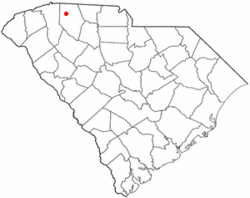 Location of Inman, South Carolina