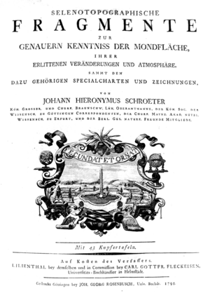 Schröter selenotopographische fragmente titelseite