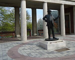 Statue of George Eastman at the University of Rochester