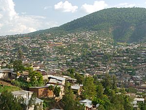 Suburb of Kigali with Mt Kigali in the background
