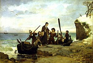 The Landing of the Pilgrims (1877) by Henry A. Bacon