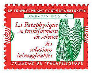Umberto Eco timbre du Collège de 'Pataphysique