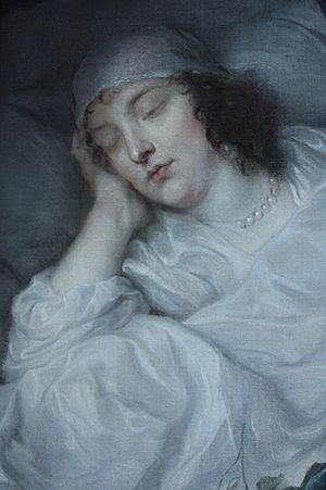 Venetia Stanley on her Death Bed by Anthony van Dyck, 1633, Dulwich Picture Gallery