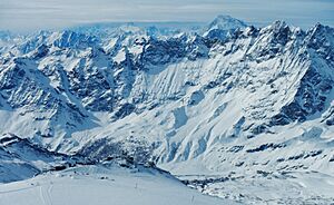View from Klein Matterhorn 3883 m to Plateau Rosa Testa Grigia 3480 m - panoramio