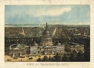 View of Washington City - 1871 - "Entered according to Act of Congress in the year 1871 by E. Sachse & Co. Balto. in the Office of the Librarian of Congress at Washington