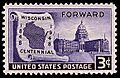 Wisconsin statehood 1948 U.S. stamp.1