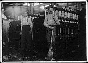 Young sweeper working in Anniston Yarn Mills. Anniston, Ala. - NARA - 523357