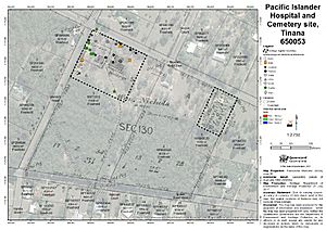 650053 - Pacific Islander Hospital and Cemetery site, Tinana - site plan with aerial imagery (2017)