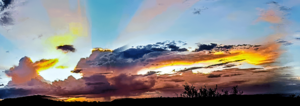 A spectacular sunset over Oracle, AZ USA during the 2020 monsoon season