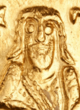 Abdul Malik ibn Marwan depicted on Gold Dinar.png