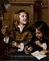 Adriaen Hanneman Two Boys Blowing Bubbles