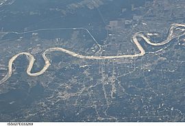 Aerial of Baton Rouge, LA from ISS 2011