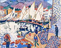 André Derain, 1905, Le séchage des voiles (The Drying Sails), oil on canvas, 82 x 101 cm, Pushkin Museum, Moscow. Exhibited at the 1905 Salon d'Automne