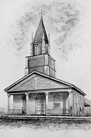 Architectural illustration of St. Mary's on the Flats