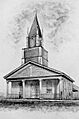 Architectural illustration of St. Mary's church, on the Flats