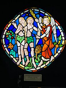 Blenko colored glass used by Franklin Art Glass Studios to make a stained glass window