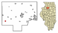Bureau County Illinois Incorporated and Unincorporated areas Neponset Highlighted