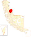 Location of the Torres del Paine commune in the Magallanes Region