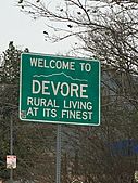 Devore City Sign