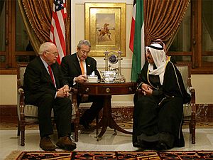 Dick Cheney and Kuwaiti PM Sabah Al-Ahmed Al-Jaber Al Sabah