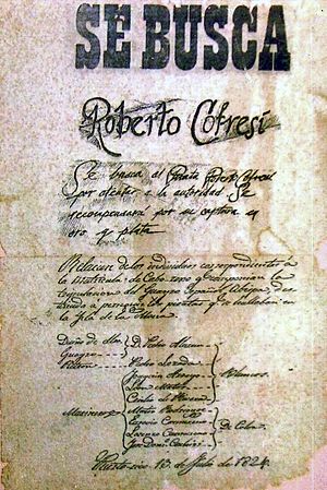 Documento de Captura del Pirata Cofresí Cabo Rojo