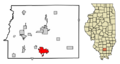 Franklin County Illinois Incorporated and Unincorporated areas West Frankfort Highlighted