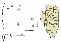 Location of Hillview in Greene County, Illinois.