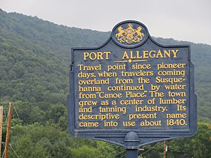 Historical sign, Port Allegany, PA