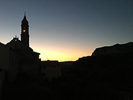 Iglesia de Santa Elena en Seno al amanecer