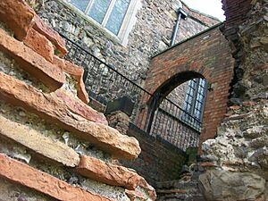 Jewry Wall with west wall of St. Nicholas, Leicester