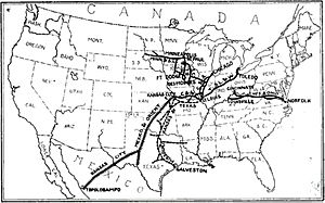 Kansas City, Mexico and Orient Railway with Hawley lines